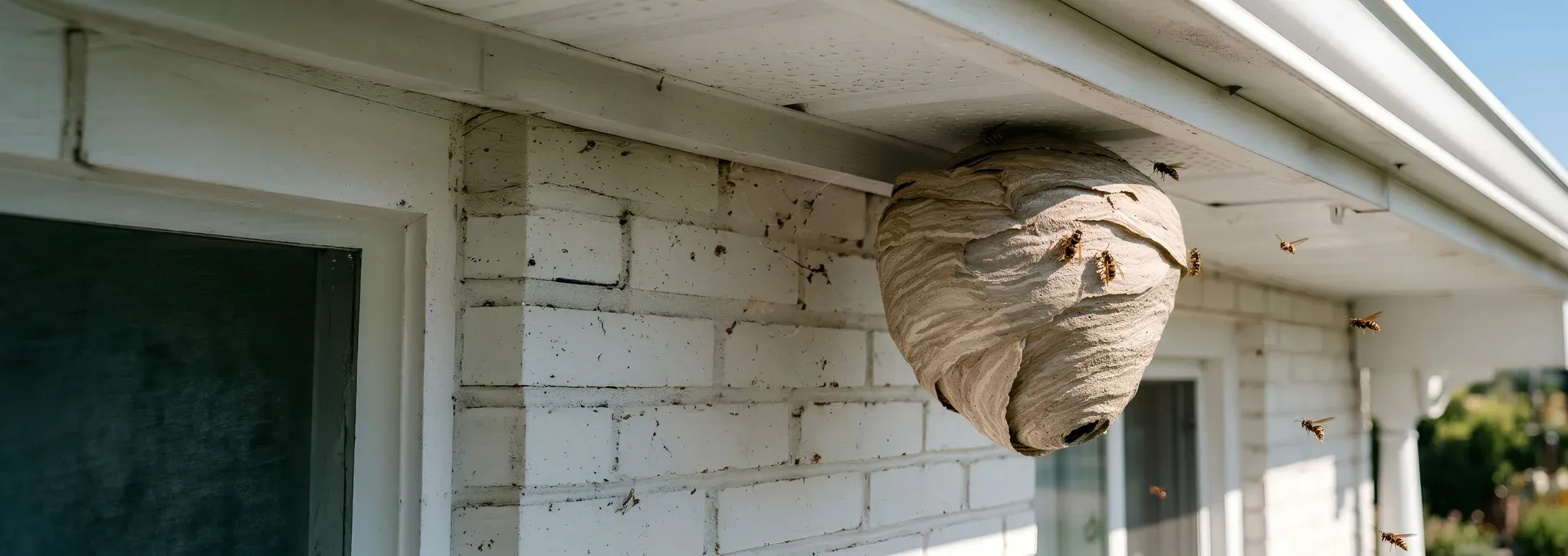wasp nest on a house